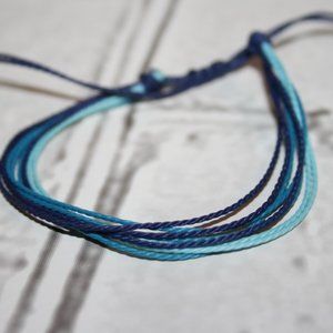 Beautiful blue cord adjustable bracelet